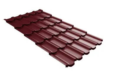 Металлочерепица квинта плюс с 3D резом 0,5 Quarzit lite RAL 3005 красное вино