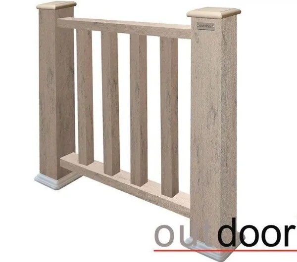 Ограждение из ДПК Outdoor Классик 3D STORM серый микс купить в Архангельске