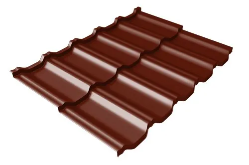 Металлочерепица модульная Квинта Uno Grand Line c 3D резом 0,5 Satin RAL 3005 красное вино купить в Архангельске