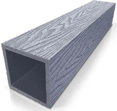 Столб ДПК 3D GardenParkett фактура дерева Серый