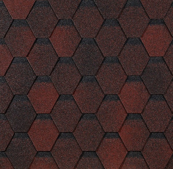 Гибкая черепица EURASIA Docke, Коллекция ШЕСТИГРАННИК Красный купить в Архангельске