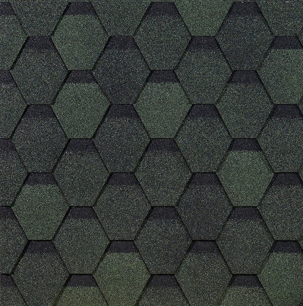 Гибкая черепица EURASIA Docke, Коллекция ШЕСТИГРАННИК Зелёный купить в Архангельске