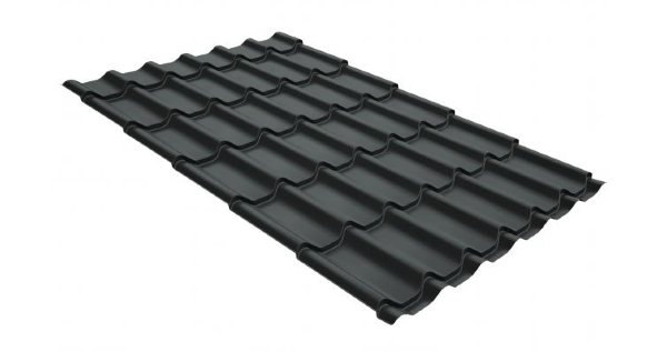 Металлочерепица классик GL 0,5 GreenCoat Pural RR 23 темно-серый (RAL 7024 мокрый асфальт) купить в Архангельске