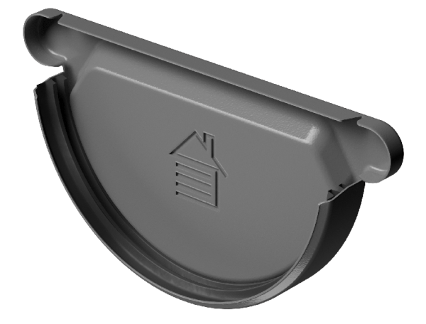 Заглушка желоба D125 Döcke STAL PREMIUM Графит, (RAL 7024) купить в Архангельске