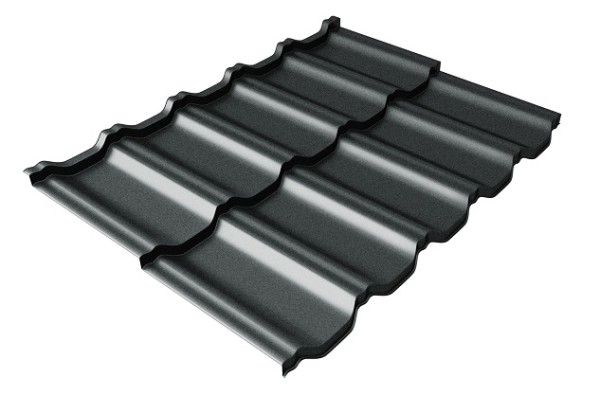 Металлочерепица модульная Квинта Uno Grand Line c 3D резом 0,5 Satin RAL 7016 антрацитово-серый купить в Архангельске