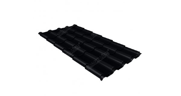 Металлочерепица камея 0,45 Drap RAL 9005 черный купить в Архангельске