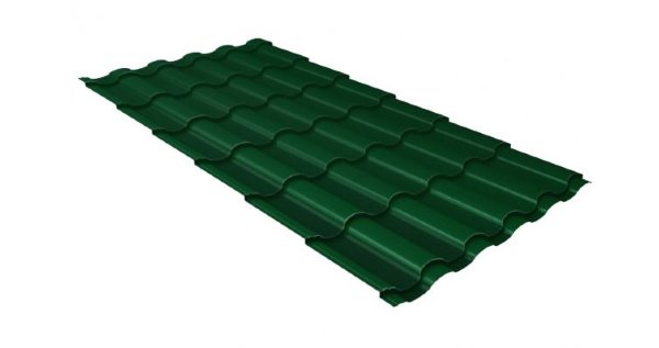 Металлочерепица кредо 0,5 Satin RAL 6005 зеленый мох купить в Архангельске