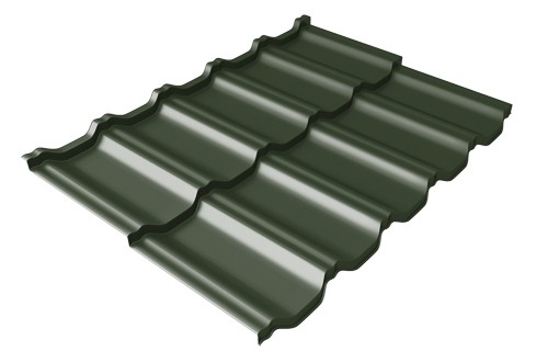 Металлочерепица модульная Квинта Uno Grand Line c 3D резом 0,5 GreenСoat Pural RR 11 темно-зеленый (RAL 6020 хромовая зелень) купить в Архангельске