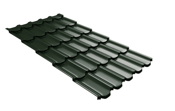Металлочерепица квинта плюс с 3D резом 0,5 GreenСoat Pural RR 11 темно-зеленый (RAL 6020 хромовая зелень) купить в Архангельске