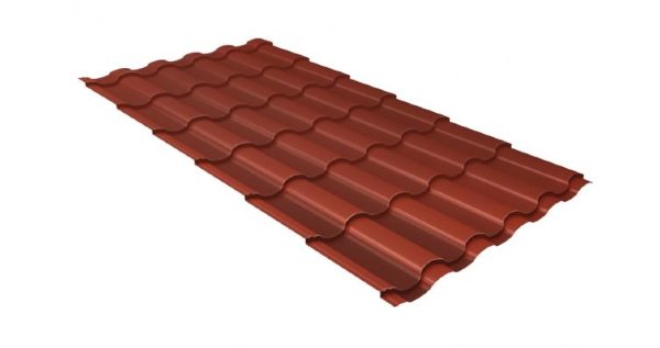 Металлочерепица кредо GL 0,5 Velur20 RAL 8004 терракота купить в Архангельске