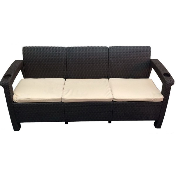 Трёхместный диван  Yalta Sofa 3 Seat венге купить в Архангельске