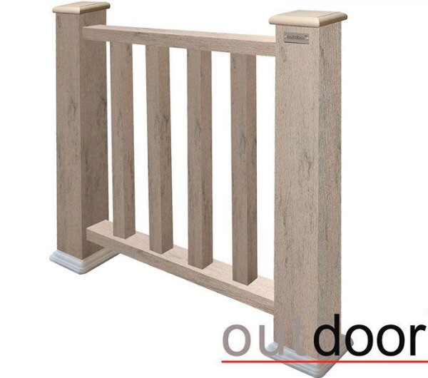 Ограждение из ДПК Outdoor Классик 3D STORM серый микс купить в Архангельске
