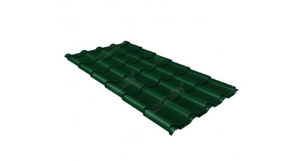 Металлочерепица камея 0,5 Satin RAL 6005 зеленый мох купить в Архангельске