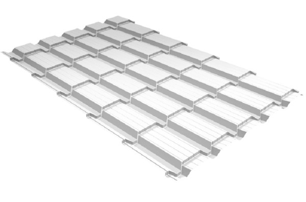 Металлочерепица GL квадро профи 0,5 Satin RAL 9003 сигнальный белый купить в Архангельске