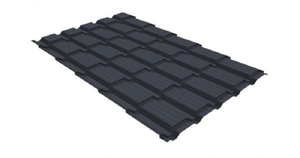 Металлочерепица GL квадро профи 0,5 GreenCoat Pural RR 23 темно-серый (RAL 7024) мокрый асфальт купить в Архангельске