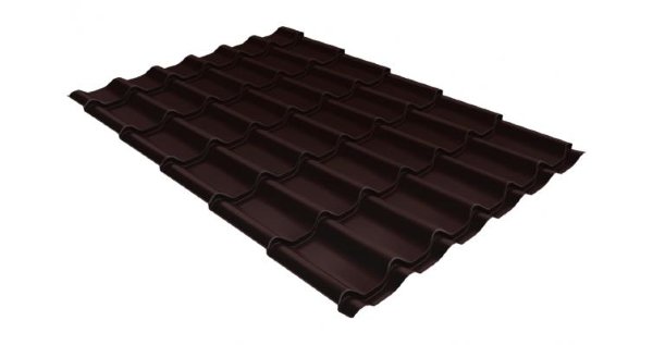 Металлочерепица классик GL 0,5 Velur20 RAL 8017 шоколад купить в Архангельске
