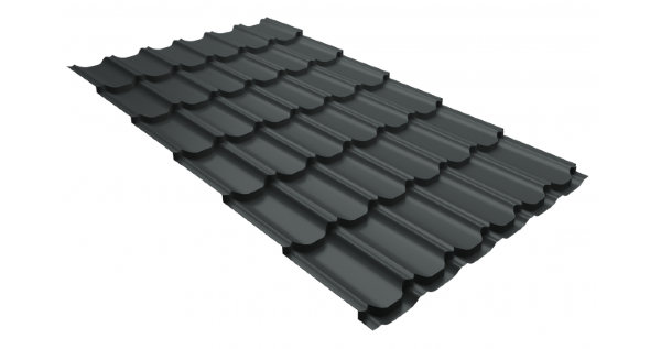 Металлочерепица квинта плюс 0,5 GreenCoat Pural Matt RR 23 темно-серый (RAL 7024 мокрый асфальт) купить в Архангельске