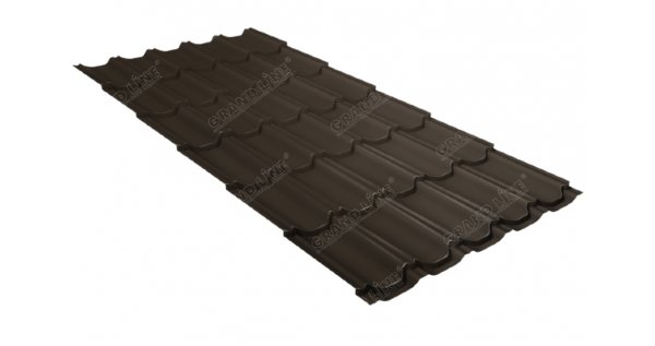 Металлочерепица квинта плюс 0,5 GreenCoat Pural Matt RR 32 темно-коричневый (RAL 8019 серо-коричневый) купить в Архангельске
