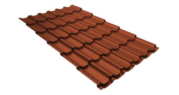 Металлочерепица квинта плюс 0,5 GreenCoat Pural RR 750 кирпично-красный (RAL 8004 терракота) купить в Архангельске